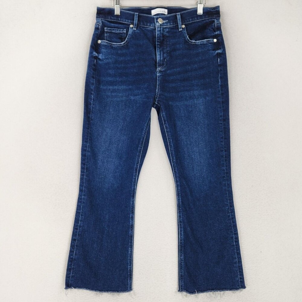 LOFT Jeans Womens 10/30 High Waist Kick Crop Frayed Hem Denim